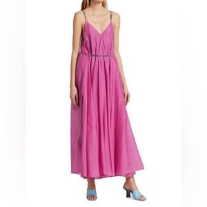 RHODE Sophia Tie-Waist A-Line Maxi Dress